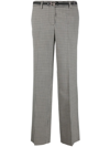 Miu Miu Gingham-check Straight-leg Trousers In Schwarz