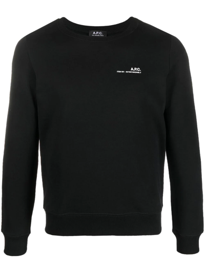 Apc Logo-print Sweatshirt In Schwarz
