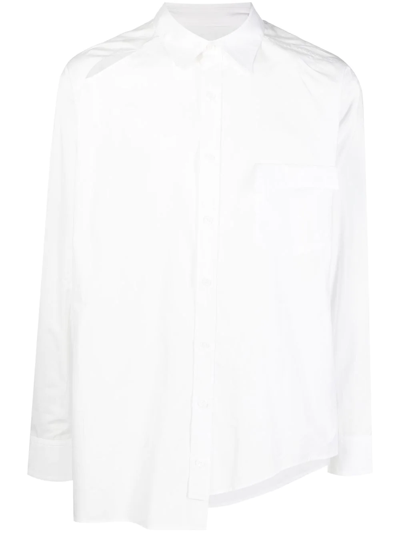 Sulvam Asymmetric Cut-out Shirt In White