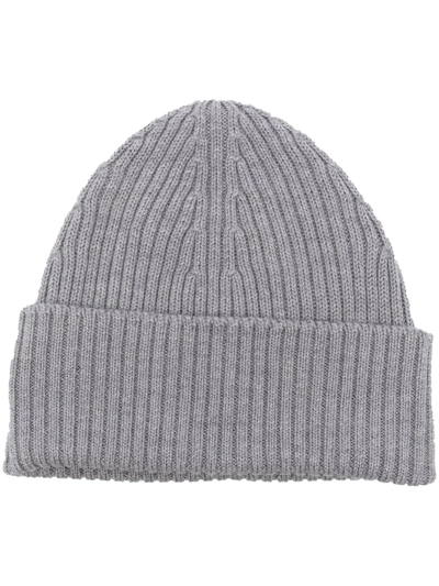 Lacoste Chunky Ribbed-knit Beanie In Grey