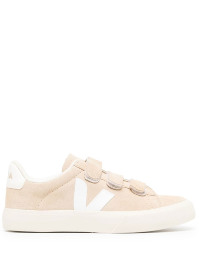 Veja Touch-strap Low-top Sneakers In Braun