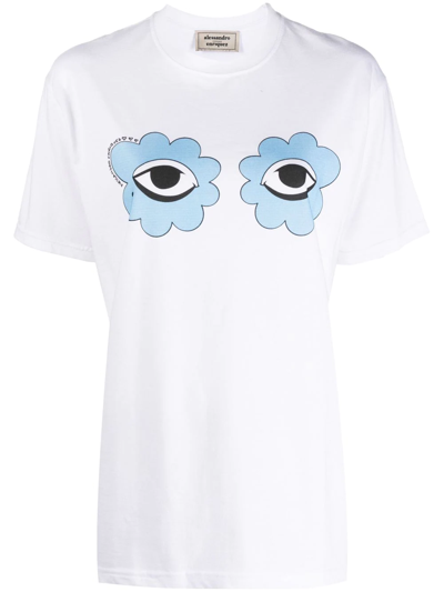 Alessandro Enriquez Eyes Graphic-print T-shirt In White