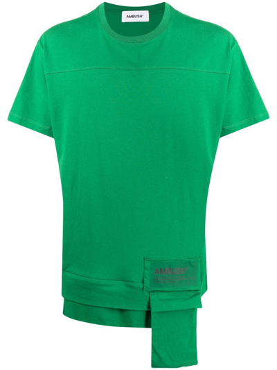 Ambush Logo-patch Waist-pocket T-shirt In Green