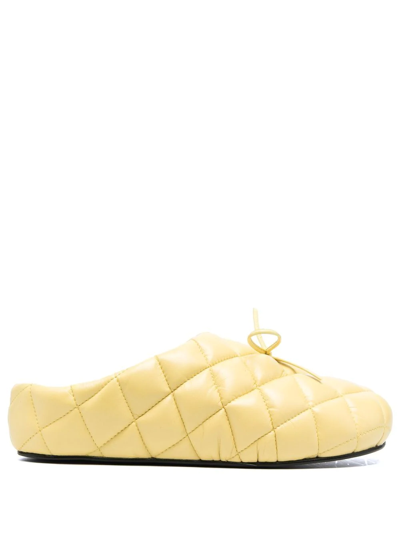 Abra Diamond-quilted Leather Loafers In Gelb