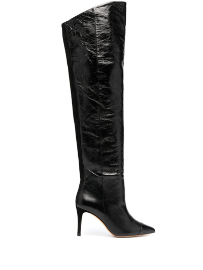 Iro Patent-leather Knee-high Boots In Black