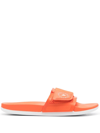 Adidas By Stella Mccartney Womens Logo Orange Pool Slides In Orange