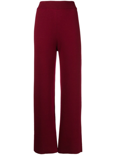 Kenzo Logo Flared-leg Trousers In Red