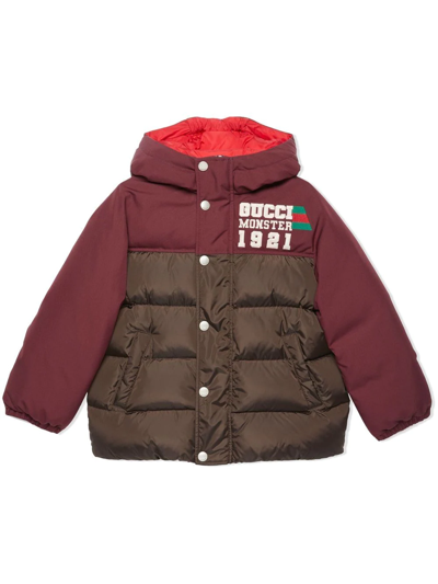 Gucci Kids' Padded Zip-up Coat In Brown