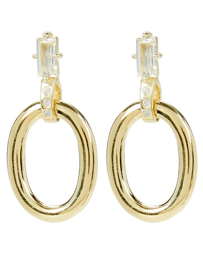 Ela Rae Oval Baguette Drop Earrings In Gold