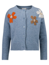 Il Gufo Floral-embroidery Wool Jumper In Blu