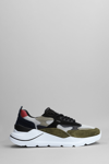 Date D.a.t.e. Fuga Mesh Black Grey Sneaker In Green