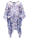 DOLCE & GABBANA DOLCE & GABBANA MAJOLICA PRINT SILK KAFTAN DRESS