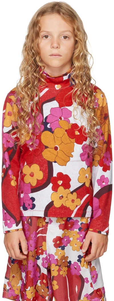 Erl Kids Multicolor Floral Turtleneck