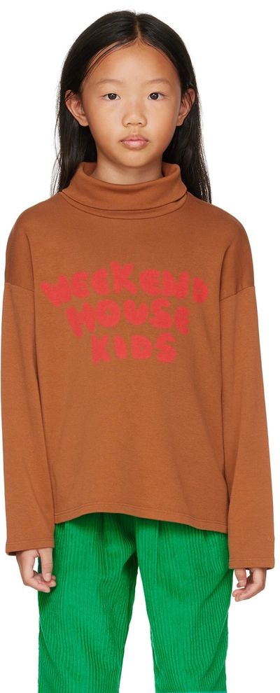 Weekend House. Kids Brown Logo Long Sleeve T-shirt
