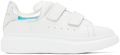 Alexander Mcqueen Kids Oversized White Leather Sneakers In White & Other