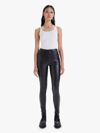 Mother The Super Swooner Jeans In Wax On Wax Off In Black