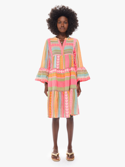 Devotion Twins Devotion Ella Midi Dress Multi Neon Pink Orange