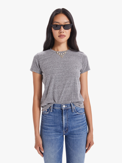 MOTHER THE LIL GOODIE GOODIE HEATHER T-SHIRT IN GREY, SIZE LARGE