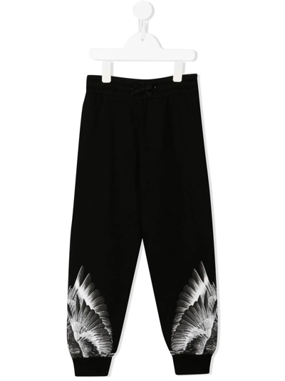 Marcelo Burlon County Of Milan Kids' Wings Tracksuit Bottoms In 黑色