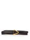 Bottega Veneta Triangular Buckle Leather Double Belt In Black