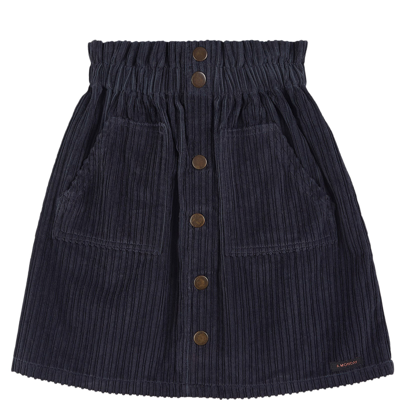 A Monday In Copenhagen Kids' Selina Ribbed Corduroy Skirt Outer Space Blue In Navy