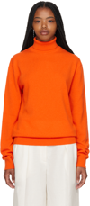 The Row Ciba Cashmere Turtleneck Sweater In Orange
