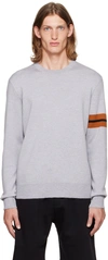 ZEGNA GRAY STRIPED SWEATER