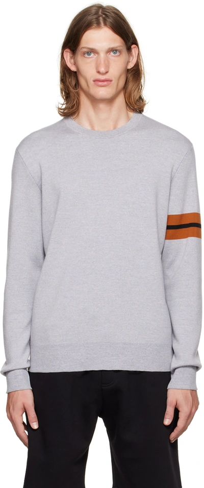 Zegna Gray Striped Sweater In Grey