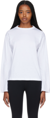 Filippa K White Raw Edge Long Sleeve T-shirt In White 1009