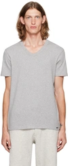 Tom Ford Grey Cotton T-shirt Vneck In 20 Grey