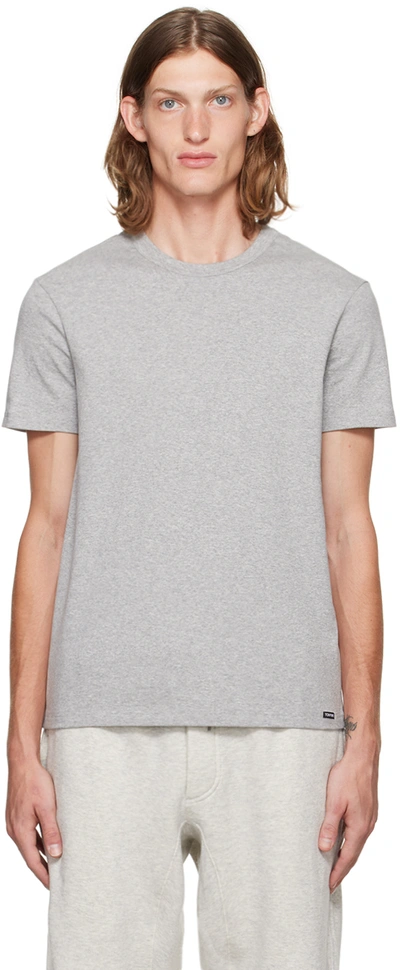 Tom Ford Cotton Jersey Crewneck T-shirt In Grey