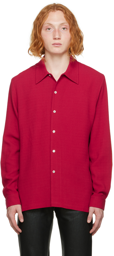 Séfr Ssense Exclusive Red Rampoua Shirt In Ruby Red