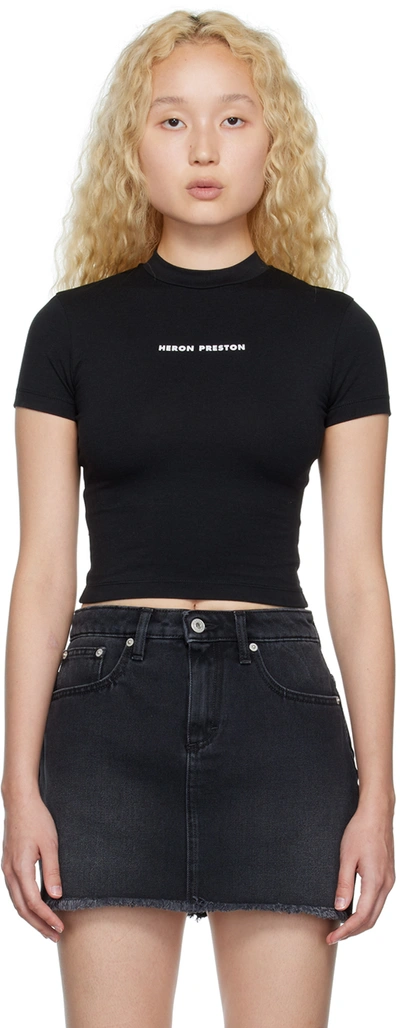 Heron Preston Logo-print Slim-fit Stretch-cotton T-shirt In Black