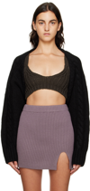 Theopen Product Black Open Front Cardigan In Black