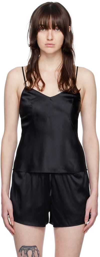 Agent Provocateur Classic Silk-satin Camisole Pyjama Top In Black