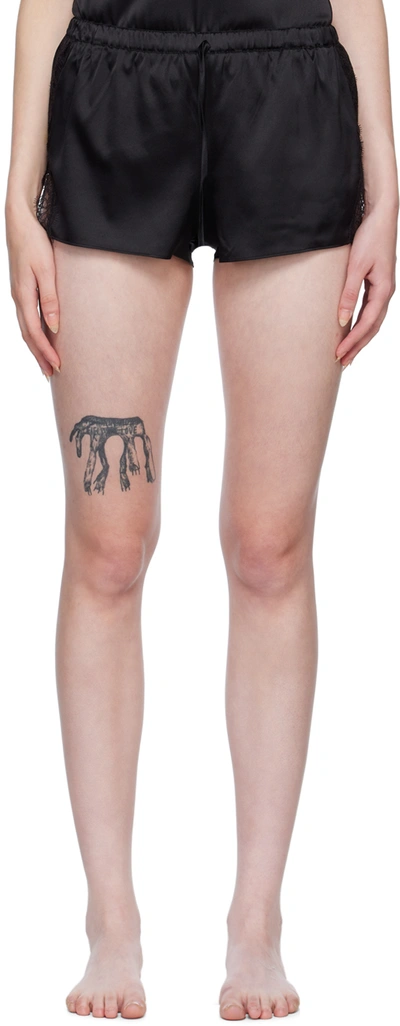 Agent Provocateur Gisele Lace-trim Mid-rise Stretch-jersey Shorts In 001 Black