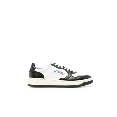 Autry White And Black Leather Sneakers In Multi-colored