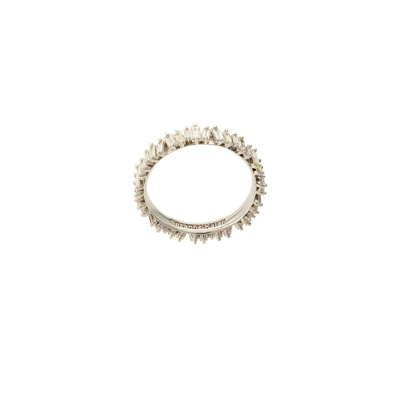 Suzanne Kalan 18k White Gold Firework Diamond Eternity Ring In Silver