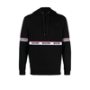 Moschino Black Logo Tape Cotton Hoodie In Black