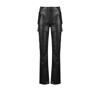 Misbhv Black Moto Vegan Leather Straight Leg Trousers In Black