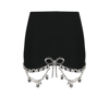 Area Embellished Bow Scalloped Mini Skirt In Black
