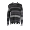 SONG FOR THE MUTE BLACK STRIPE SWEATER,222UKT009STPDBLK18566966