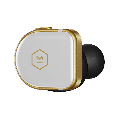 Master & Dynamic® ® Mw08 Wireless Earphones - White Ceramic And Gold/gold Case In Color<lsn_delimiter>