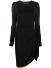Federica Tosi Asymmetric Black Jersey Dress In Nero