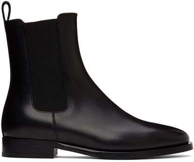 The Row Black Grunge Boots In Blk Black