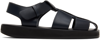 THE ROW NAVY FISHERMAN FLAT SANDAL