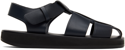 The Row Navy Fisherman Flat Sandal In Icy Blue