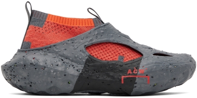 A-cold-wall* Gray & Red Converse Edition Sponge Cx Crater Sneakers In Dark Grey/tangerine