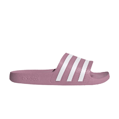 Pre-owned Adidas Originals Wmns Adilette Aqua Slide 'cherry Metallic White' In Pink