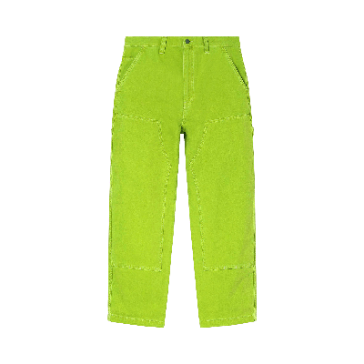 Pre-owned Stussy Dyed Canvas Work Pant 'neon' In Green